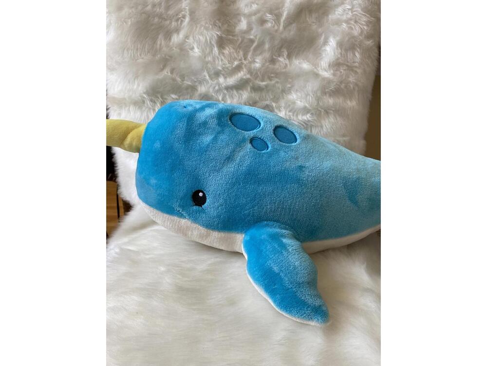 Blue Narwhal Plush Beanbag Toy